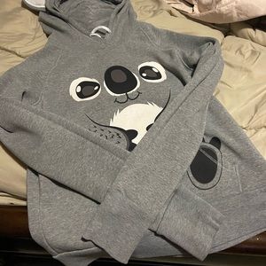 Kids grey panda hoodie